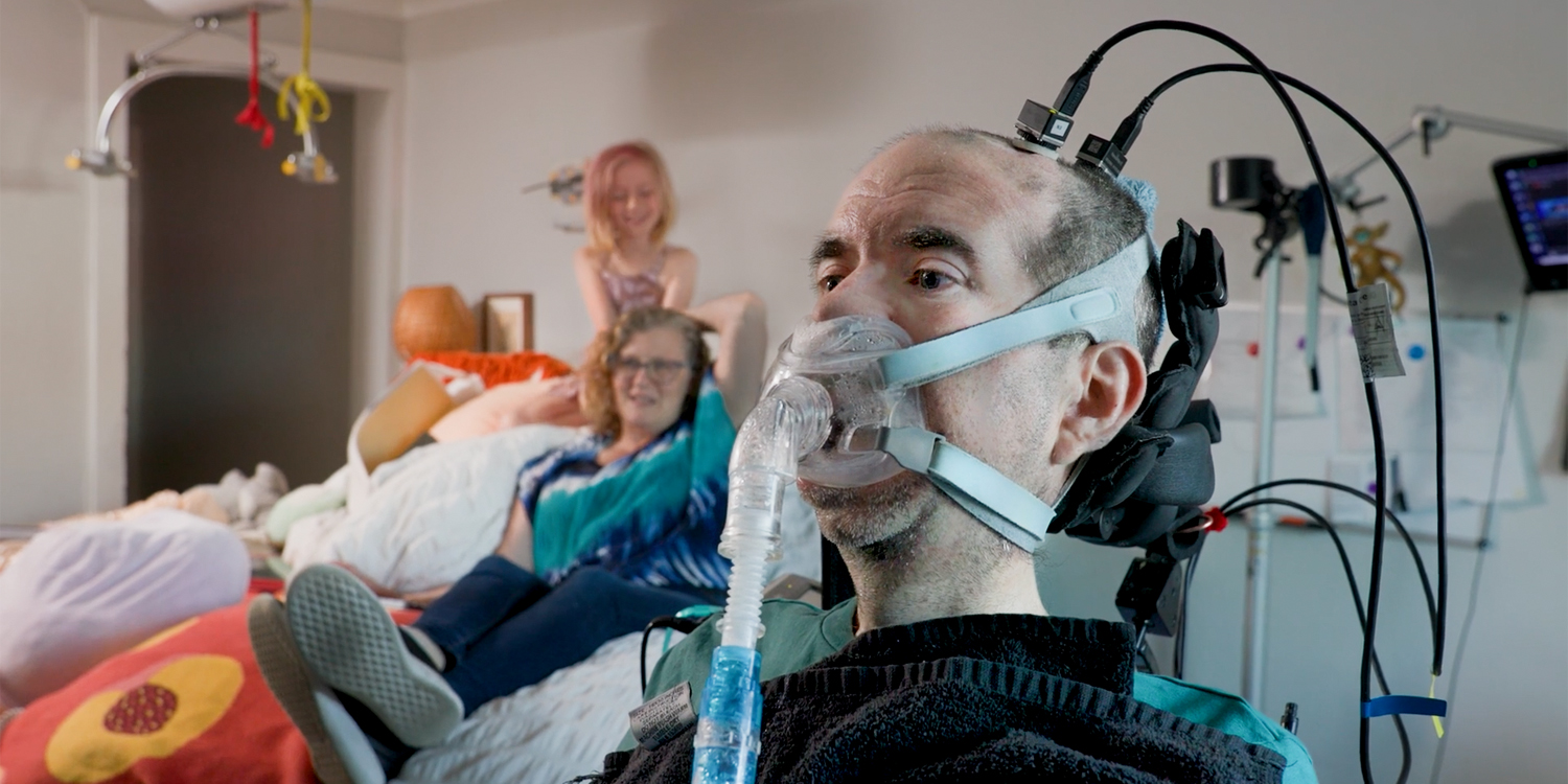 Casey Harrell at home with his family behind him, May 2026